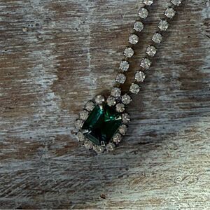 Green Gemstone diamond necklace